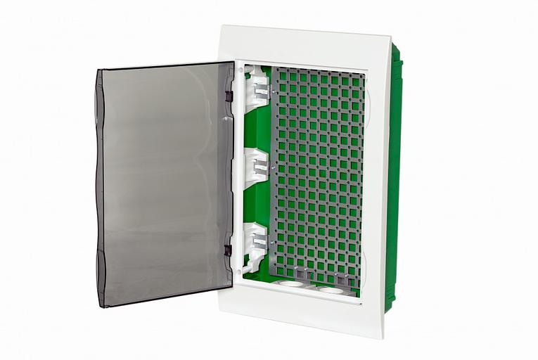 Корпус встраиваемый City9 Box IT 3 ряда 36мод. 2 розетки с прозр. дверцей SE EZ9E312S2FIT фото 1
