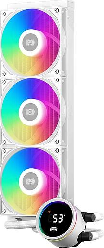 Система водяного охлаждения PcCooler DA360 Pro Digital WH ARGB Soc-AM5/AM4/1200/1700/1851 белый 4-pin Al LCD 300W Ret (DA360PRO-WHAWXL-GL) фото 2