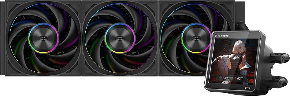 Система водяного охлаждения PcCooler DT360 Dsiplay ARGB Soc-AM5/AM4/1200/1700/1851 черный 4-pin 15-33.1dB Al LCD 320W Ret (DT360-BKAWXY-GL) фото 1