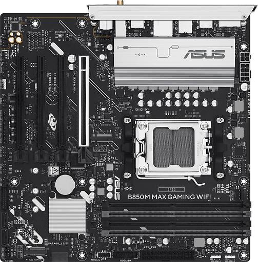 Материнская плата Asus B850M MAX GAMING WIFI SocketAM5 AMD B850 4xDDR5 mATX AC`97 8ch(7.1) GbLAN RAID+HDMI+DP фото 1