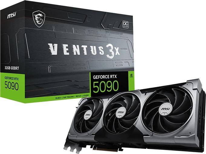 Видеокарта MSI PCI-E 5.0 RTX 5090 32G VENTUS 3X OC NVIDIA GeForce RTX 5090 32Gb 512bit GDDR7 2437/30000 HDMIx1 DPx3 HDCP Ret фото 5