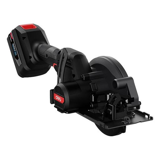 Циркулярная пила аккумуляторная Deli DE-YJ20-1D4 (2 АКБ*4Ач + ЗУ, 20V, 6900об/мин, диаметр диска 150мм, диск в комплекте, сумка) фото 2