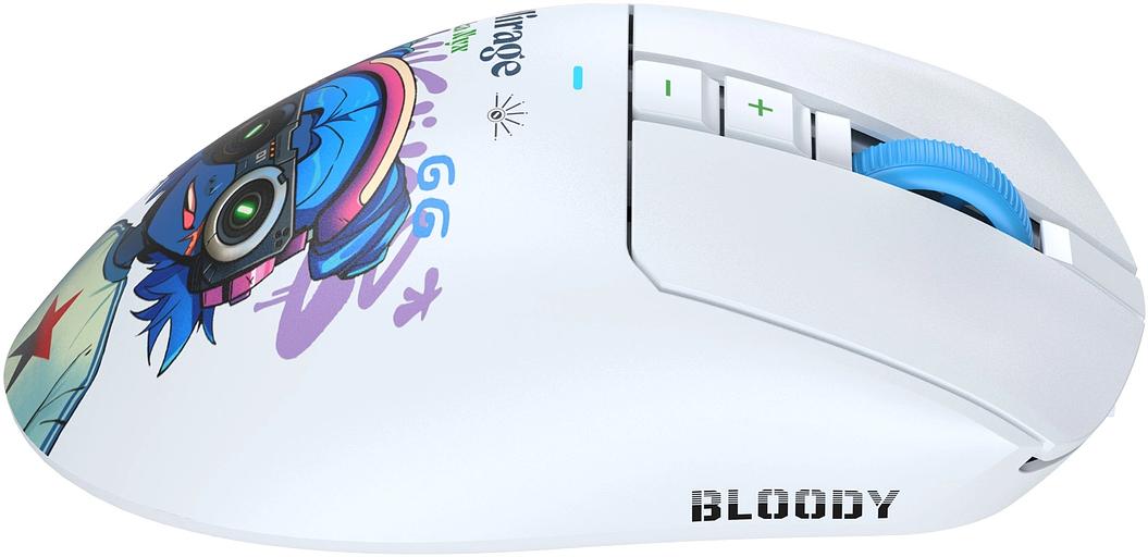 Мышь A4Tech Bloody R73 Pro белый/рисунок оптическая 26000dpi беспров. USB-C 7but (R73 PRO NYX MIRAGE) фото 4