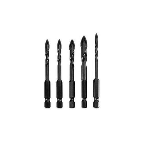 Набор Deli сверл по стеклу/керамике/кафелю 5 шт DH-CZZ005-ED2 (4,5,6,8,10 мм), YG6X, шестигранный хвостовик 1/4HEX, кейс фото 1