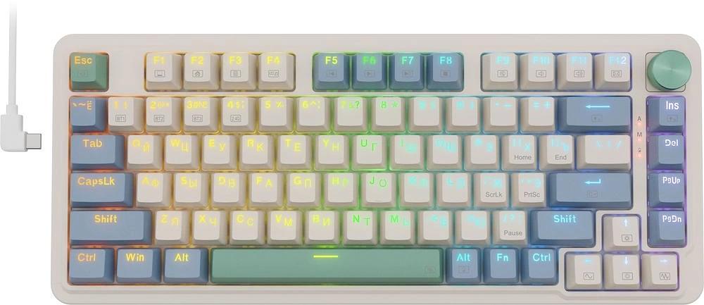 Клавиатура Redragon Ucal Pro механическая белый/зеленый USB беспроводная BT/Radio Multimedia for gamer для ноутбука LED (72087) кабель 1.8м фото 1