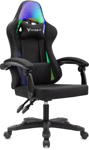 Кресло игровое Knight Wolf RGB черный крестов. пластик фото 1