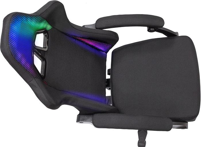 Кресло игровое Knight Wolf RGB черный крестов. пластик фото 7