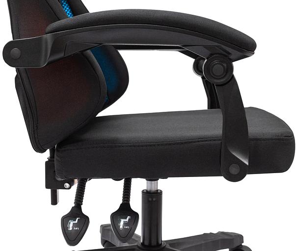 Кресло игровое Knight Wolf RGB черный крестов. пластик фото 9