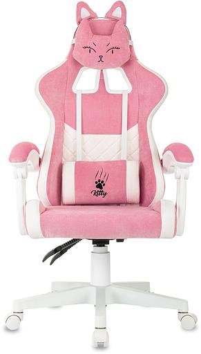 Кресло игровое Knight Kitty W розовый/молочный крестов. пластик белый фото 2