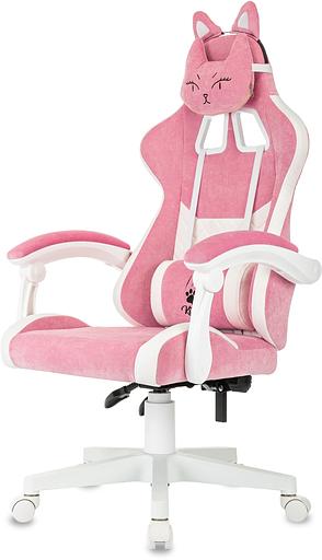 Кресло игровое Knight Kitty W розовый/молочный крестов. пластик белый фото 3