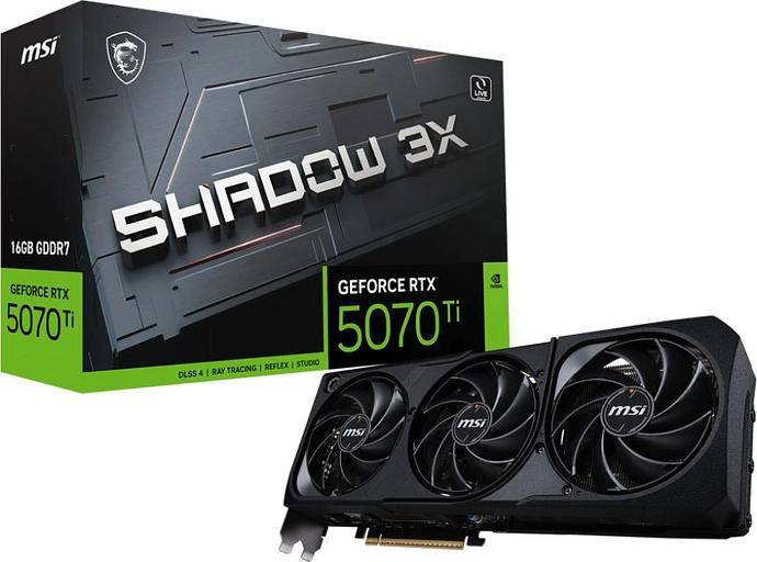Видеокарта MSI PCI-E 5.0 RTX 5070TI 16G SHADOW 3X NVIDIA GeForce RTX 5070TI 16Gb 256bit GDDR7 2452/28000 HDMIx1 DPx3 HDCP Ret фото 5