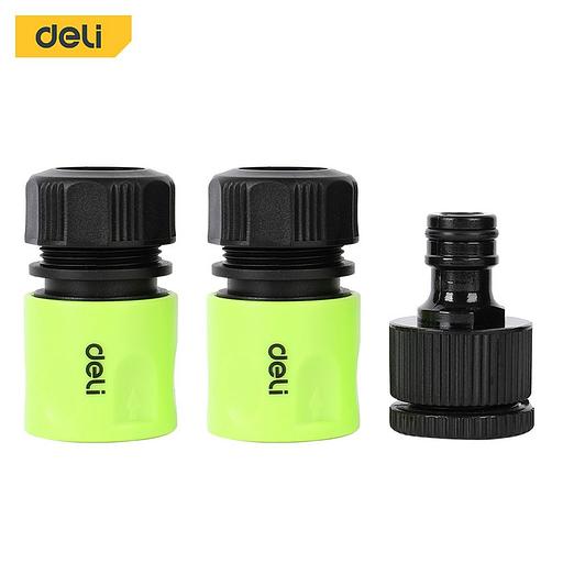 Набор соединителей для шлангов 3 шт 1/2" Deli DL8799 1/2" быстросъемный коннектор с аквастопом, 1/2" быстросъемный коннектор, штуцер 1/2"-3/4", ударопрочный пластик фото 2