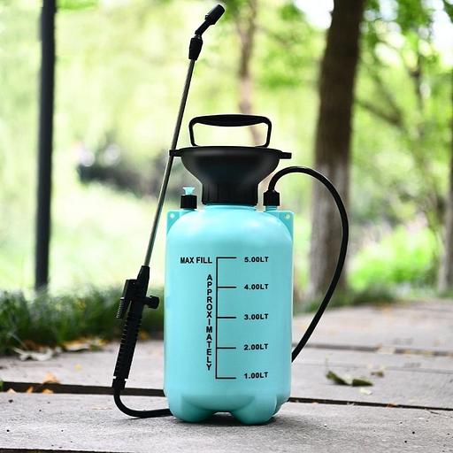 Опрыскиватель садовый помповый Deli DL581105B 5л, регулируемый разбрызгиватель, ремень для переноски фото 2