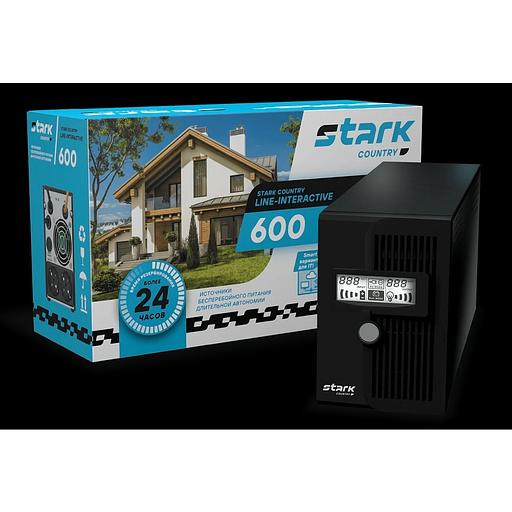 STARK SC 600 ИБП 600 ВА/360 Вт {Line-Interactive, Напольный, 140-300В, 2 х ЕВРО, Синтезированный синус, БЕЗ АКБ - внешние батареи 1 шт от 40Ач до 200 Ач} фото 1