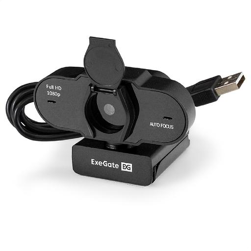 Веб-камера ExeGate BlackView C931 Full HD AF (2Мп, 1920х1080, 1080P, 30fps, автоматический фокус, защитная шторка, 4-линзовый объектив, микрофон с шумоподавлением, универсальное крепление, отверстие под штатив, USB, кабель 1,5 м, Windows® 7/8/10/11, Mac O фото 1