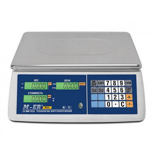 Торговые настольные весы M-ER 223 AC-15.2 "Mary" LCD, белые, 15кг. (3621) фото 3