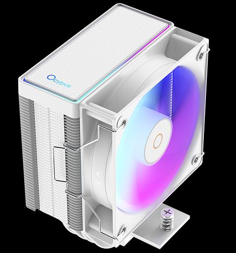 Кулер для процессора Ocypus Gamma A40 WH ARGB Digital, 100mm ARGB FAN, Top Display Panel, 4 HEAT PIPES, 4-PIN PWM, 600-2400 RPM, 29.5DBA, HYDRO BEARING, LGA115X/1200/1700/18XX, AM4/AM5 фото 1