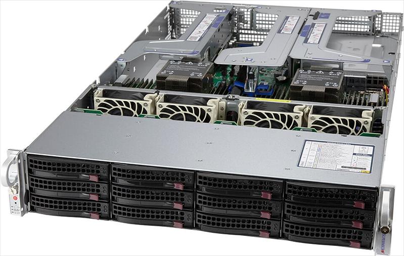 Серверная платформа Supermicro Super Server 2U 620U-TNR noCPU(2)Scalable/TDP 270W/no DIMM(32)/ 12(SFF) /2x2000W фото 1