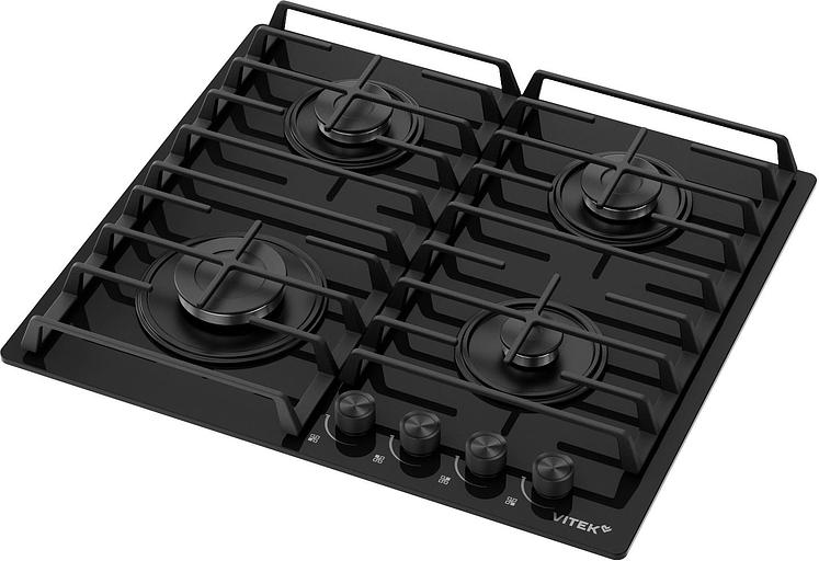 Газовая варочная поверхность Vitek VGH 6420 BG стекло черное фото 1