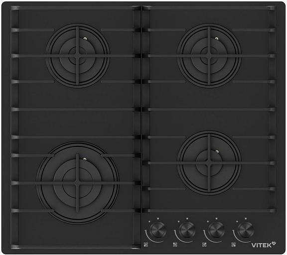 Газовая варочная поверхность Vitek VGH 6420 BG стекло черное фото 2