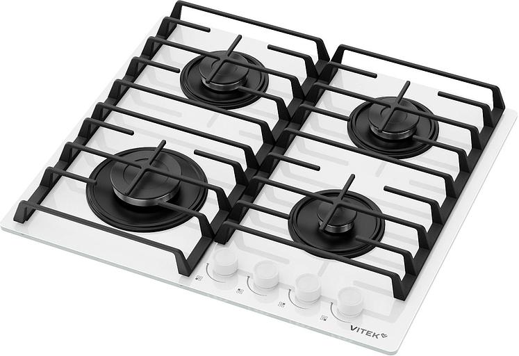 Газовая варочная поверхность Vitek VGH 6420 WG стекло белое фото 1