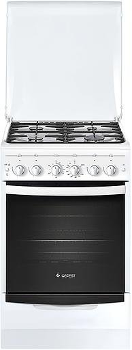 Плита Комбинированная Gefest ПГЭ 5101-02 белый/черный (металлическая крышка) реш.чугун фото 1