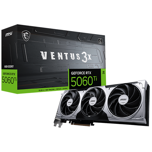 Видеокарта MSI RTX5060Ti VENTUS 3X 8GB GDDR7 128bit 3xDP HDMI 3FAN RTL фото 1
