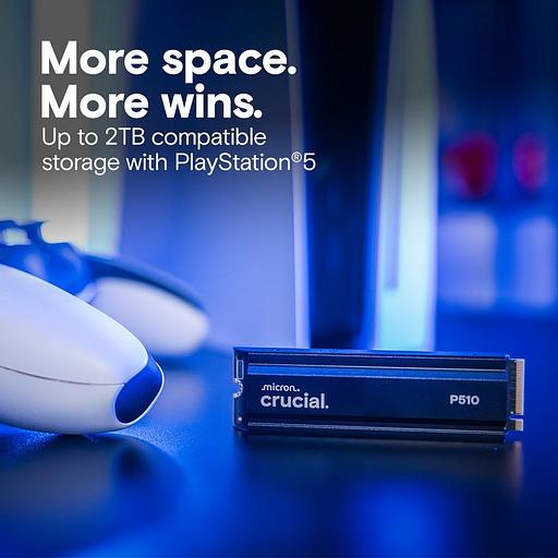 Твердотельный накопитель SSD Crucial P510 1TB PCIe Gen5 NVMe 2280 M.2 SSD with heatsink CT1000P510SSD5 фото 8