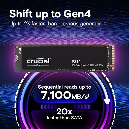 Твердотельный накопитель SSD Crucial P310 4TB PCIe Gen4 NVMe 2280 M.2 SSD CT4000P310SSD8 фото 4