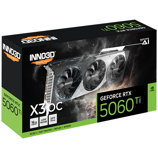 Видеокарта INNO3D RTX5060Ti ХЗ ОС 16GB GDDR7 128bit 3xDP HDMI 3FAN RTL фото 3