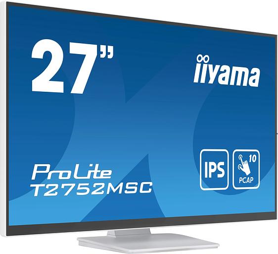 Монитор Iiyama 27" ProLite T2752MSC-W1 белый IPS LED 5ms 16:9 HDMI M/M матовая 1000:1 400cd 178гр/178гр 1920x1080 60Hz DP FHD USB Touch 6.7кг фото 4