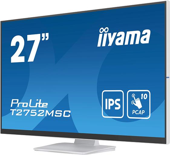 Монитор Iiyama 27" ProLite T2752MSC-W1 белый IPS LED 5ms 16:9 HDMI M/M матовая 1000:1 400cd 178гр/178гр 1920x1080 60Hz DP FHD USB Touch 6.7кг фото 5