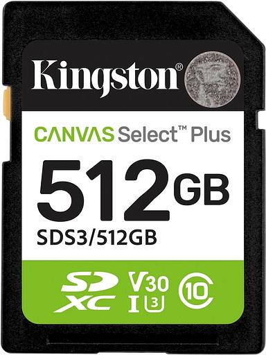 Флеш карта SDXC 512GB Kingston SDS3/512GB Canvas Select Plus w/o adapter фото 1