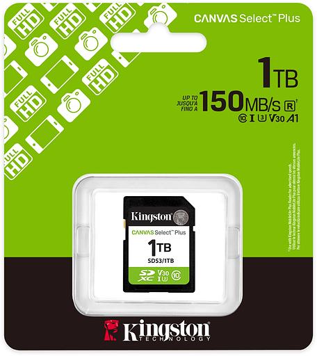 Флеш карта SDXC 1TB Kingston SDS3/1TB Canvas Select Plus w/o adapter фото 3