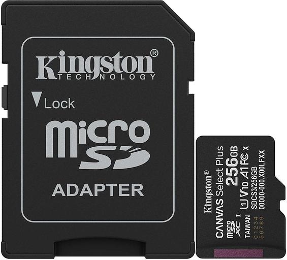 Флеш карта microSDXC 256GB Kingston SDCS3/256GB Canvas Select Plus + adapter фото 1