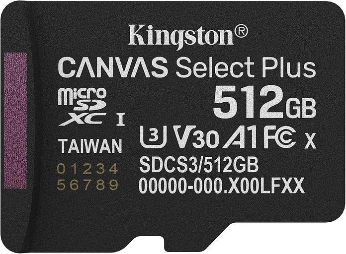 Флеш карта microSDXC 512GB Kingston SDCS3/512GBSP Canvas Select Plus w/o adapter фото 1