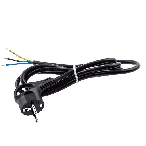 Шнур сетевой с вилкой U-3x1,5-2m-B с заземлением 2м ПВС 3x1,5мм2 черный фото 1