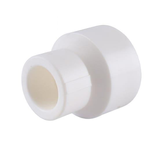 Муфта переходная 90x63 ВН полипропиленовая PPR белая фото 1