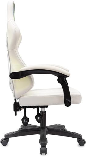 Кресло игровое Knight Wolf RGB белый эко.кожа/сетка крестов. пластик фото 4