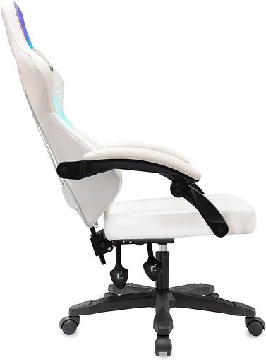 Кресло игровое Knight Wolf RGB белый эко.кожа/сетка крестов. пластик фото 6