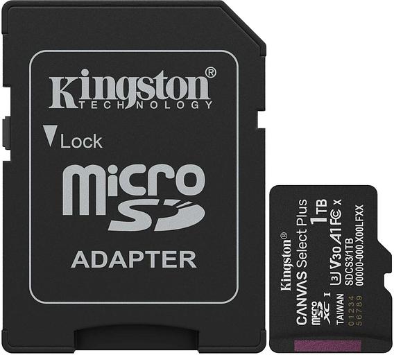 Флеш карта microSDXC 1TB Kingston SDCS3/1TB Canvas Select Plus + adapter фото 1