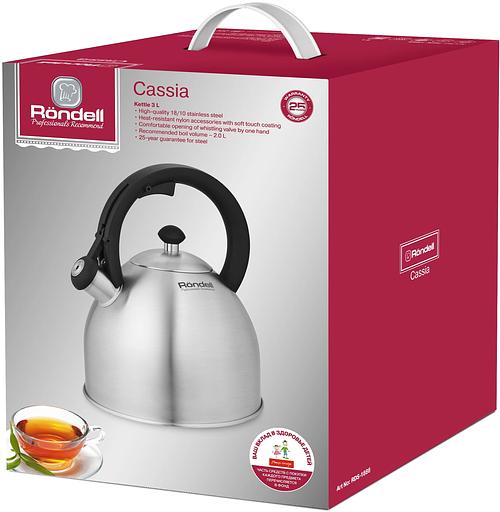 Чайник металлический Rondell Cassia RDS-1886 3.0л. стальной фото 4
