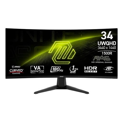 Монитор MSI 34" MAG 346CQ 1500R, Black, 21:9, VA, UWQHD, 1ms, 180Hz, 300cd, HDMI, DP фото 1