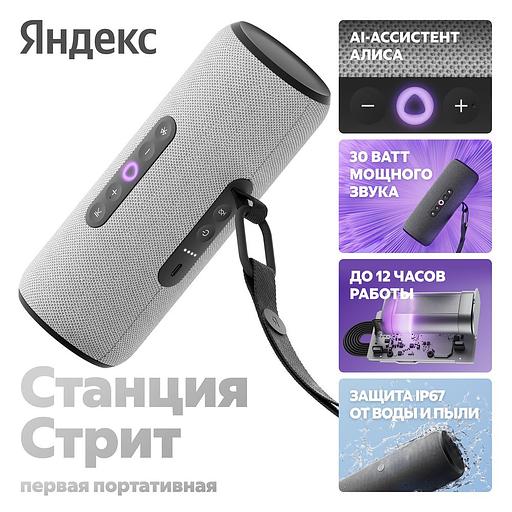 Портативная умная колонка Яндекс Станция Стрит с Алисой, 30 Вт,YNDX-00030GRY, серый фото 2