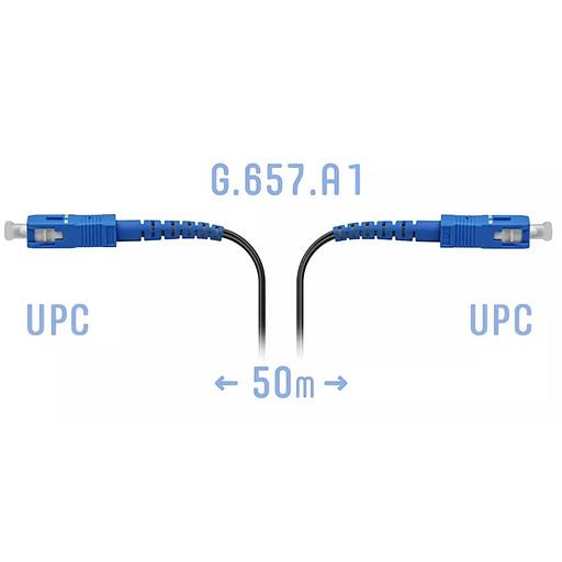 Патчкорд оптический SC/UPC, кабель BO-FTTH-F-1, 50 метров фото 1