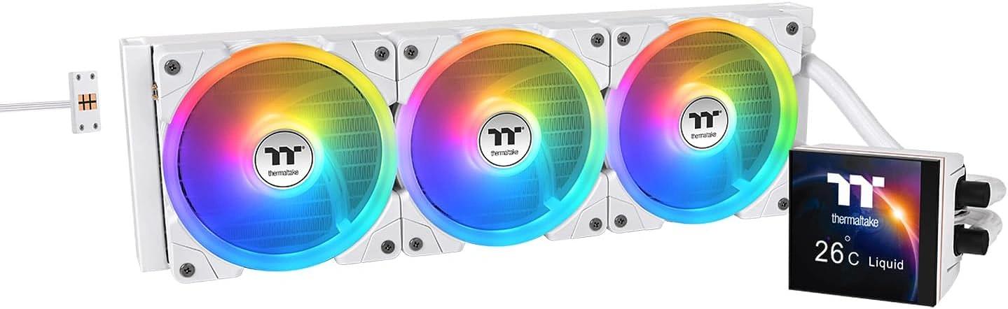 Система водяного охлаждения Thermaltake MAGFloe 360 Ultra Snow ARGB Soc-AM5/AM4/1200/1700/1851 белый 4-pin 30.6dB Al+Cu LCD Ret (CL-W433-PL12SW-A) фото 1