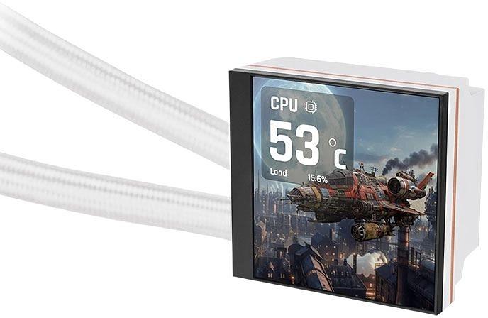 Система водяного охлаждения Thermaltake MAGFloe 420 Ultra Snow ARGB Soc-AM5/AM4/1200/1700/1851 белый 4-pin 34.5dB Al+Cu LCD Ret (CL-W452-PL14SW-A) фото 3