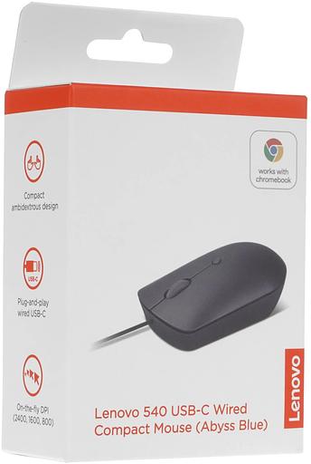 Мышь Lenovo 540 синий оптическая 2400dpi USB2.0 (GY51D20878) фото 8