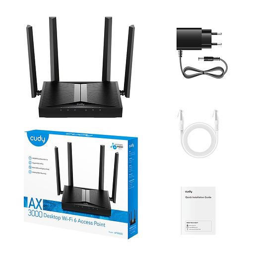 Точка доступа Wi-Fi CUDY AX3000 Wi-Fi 6 Desktop Access Point AX3000 Dual Band Desktop Wi-Fi 6 Access Point, Chipset MT7981, 802.11ax/ac/a/b/g/n, 2402Mbps at 5GHz + 574Mbps at 2.4GHz, 1 x Gigabit RJ45 Port, MU-MIMO, Support 12V DC or 802.3at PoE or Passiv фото 3