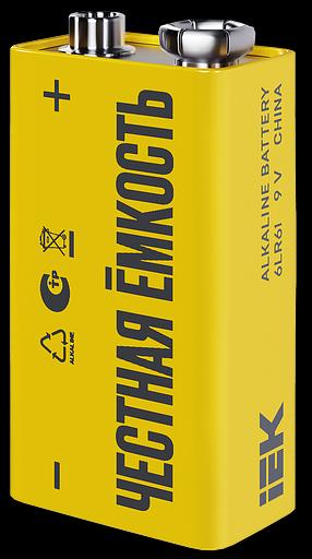 Элемент питания алкалиновый "крона" 6LR61 9В Alkaline (блист.1шт) IEK ABT-6LR619V-OP-L01 фото 2